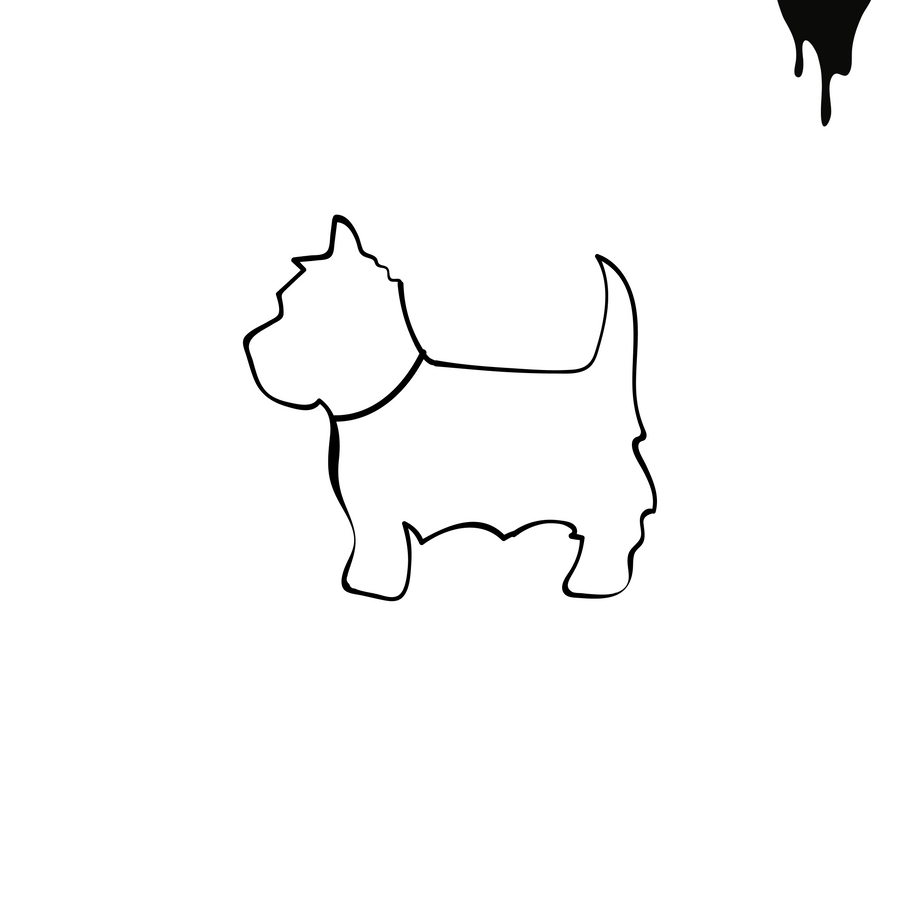 Puppy silhouette - terrier x 2 pcs.